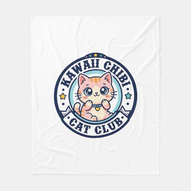 Kawaii Chibi Katze Katzenmutter Geschenkidee - Kaw Fleecedecke (Vorderseite)