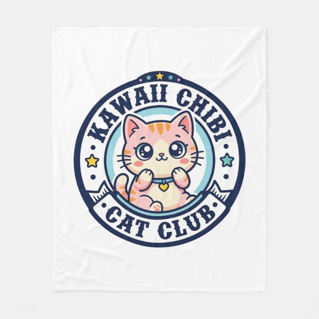 Kawaii Chibi Katze Katzenmutter Geschenkidee - Kaw Fleecedecke (Vorderseite)