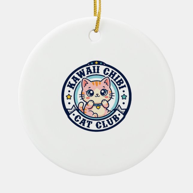Kawaii Chibi Katze Katzenmutter Geschenkidee - Kaw Keramik Ornament (Vorne)