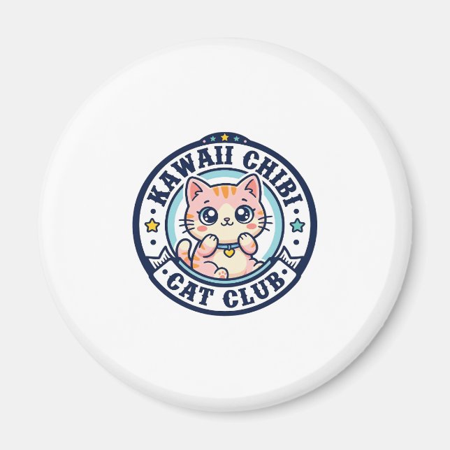 Kawaii Chibi Katze Katzenmutter Geschenkidee - Kaw Magnet (Vorne)