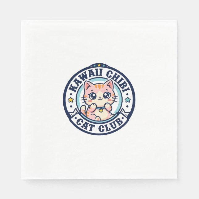 Kawaii Chibi Katze Katzenmutter Geschenkidee - Kaw Serviette (Vorderseite)