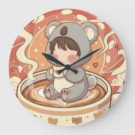 Kawaii Chibi Koala-Abenteuer-Wanduhr Große Wanduhr