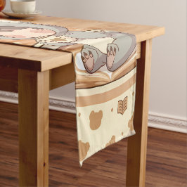 Kawaii Chibi Koala Adventure Table Runner Kurzer Tischläufer