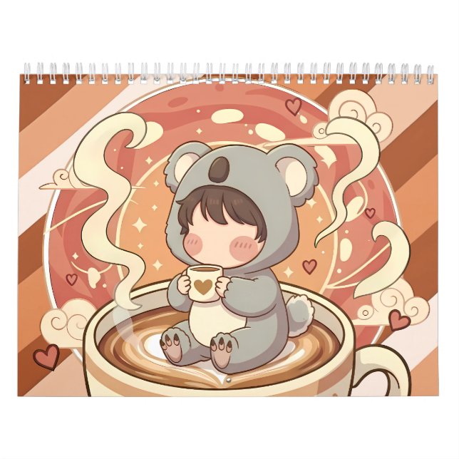 Kawaii Chibi Koala Adventure Yearly Desk Calendar Kalender (Titelbild)