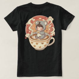Kawaii Chibi Koala Cozy Coffee Damen Grafik T-Shir T-Shirt