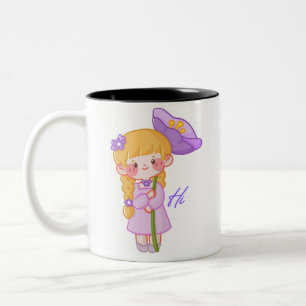 Kawaii Chibi Mädchen Tasse Süße Blumemädchen Kaf