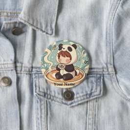 Kawaii Chibi Panda Button Pin Badge