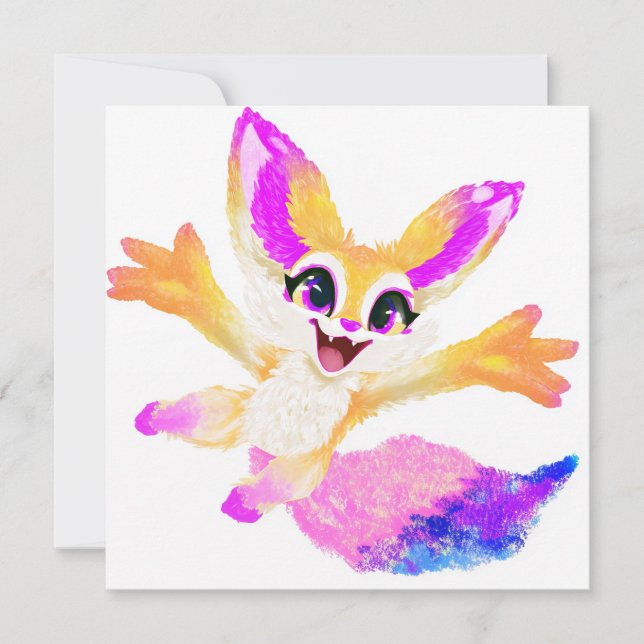 Kawaii Chibi Party Mascot Einladung (Vorderseite)