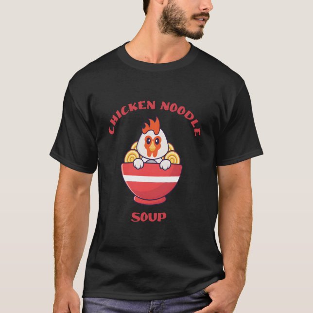 Kawaii Chicken Pho Soup Bowls Japanese Ra Noodles T-Shirt (Vorderseite)