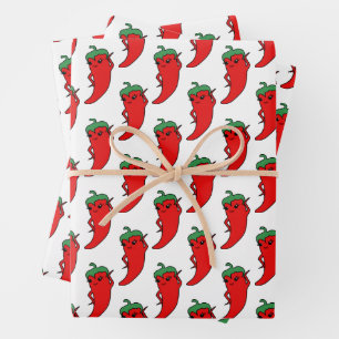 Kawaii Chili Pepper Diva Custom Geschenkpapier Set