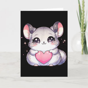 Kawaii Chinchilla Valentinstag Kinder Teenager Mäd Karte