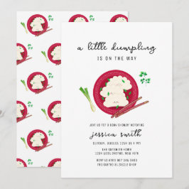 Kawaii Chinses Dumpling Veggie Baby Shower Einladung