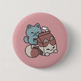 Kawaii Chocolate Milk Cat – Cozy Drink & Cuteness Button