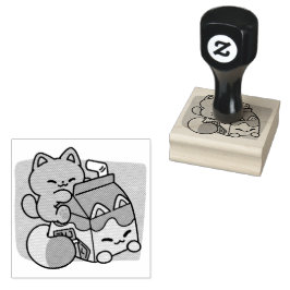 Kawaii Chocolate Milk Cat – Cozy Drink & Cuteness Gummistempel