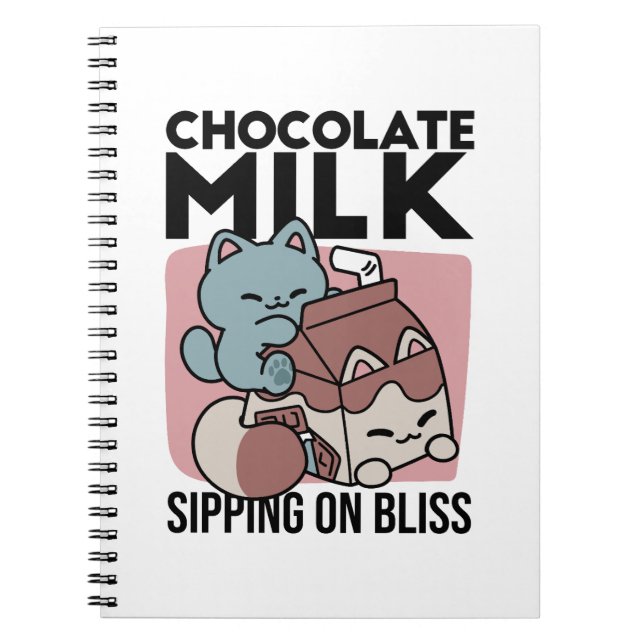 Kawaii Chocolate Milk Cat – Cozy Drink & Cuteness  Notizblock (Vorderseite)