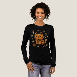 Kawaii Christmas Gingerbread Kitty - Meowy Xmas G Tri-Blend Shirt