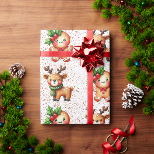 Kawaii Christmas Gingerbread Pattern - Niedlich Ho Geschenkpapier