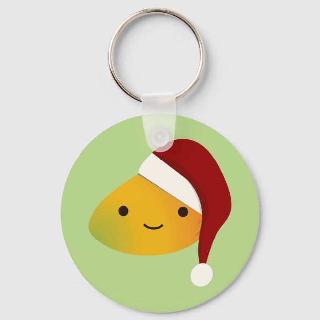 Kawaii Christmas Mango Schlüsselanhänger (Vorderseite)