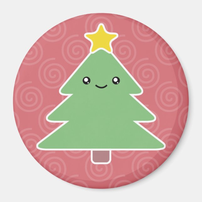 Kawaii Christmas Tree Magnet (Vorne)