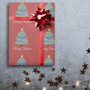 Kawaii Christmas Tree Wrapping Paper Geschenkpapier