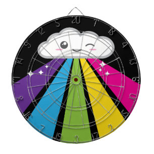Kawaii Cloud and Rainbow Dart Board Dartscheibe