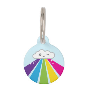 Kawaii Cloud and Rainbow Dog Tag Haustiermarke