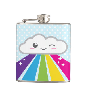 Kawaii Cloud and Rainbow Flask Flachmann