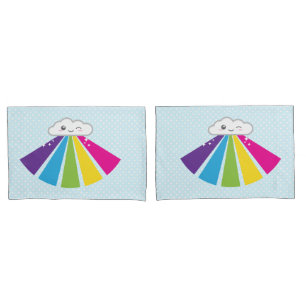 Kawaii Cloud and Rainbow Kissen Case Set Kissenbezug