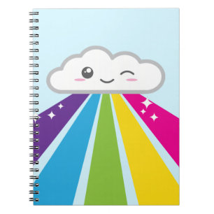Kawaii Cloud and Rainbow Notebook Notizblock