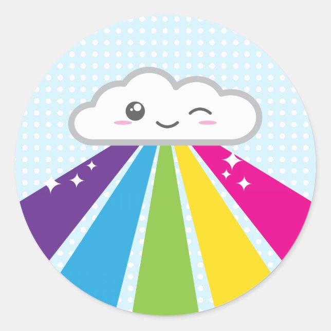 Kawaii Cloud and Rainbow Stickers (Vorderseite)