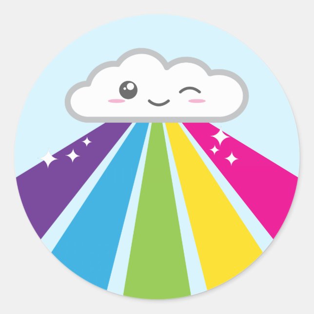 Kawaii Cloud and Rainbow Stickers (Vorderseite)