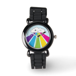 Kawaii Cloud and Rainbow Watch Armbanduhr