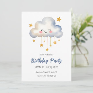 Kawaii Cloud Geburtstagsparty Einladung