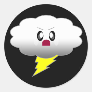 KAWAII CLOUD LIGHTNING THUNDER STORM RUNDER AUFKLEBER