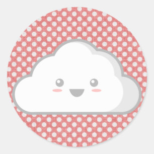 Kawaii Cloud Runder Aufkleber