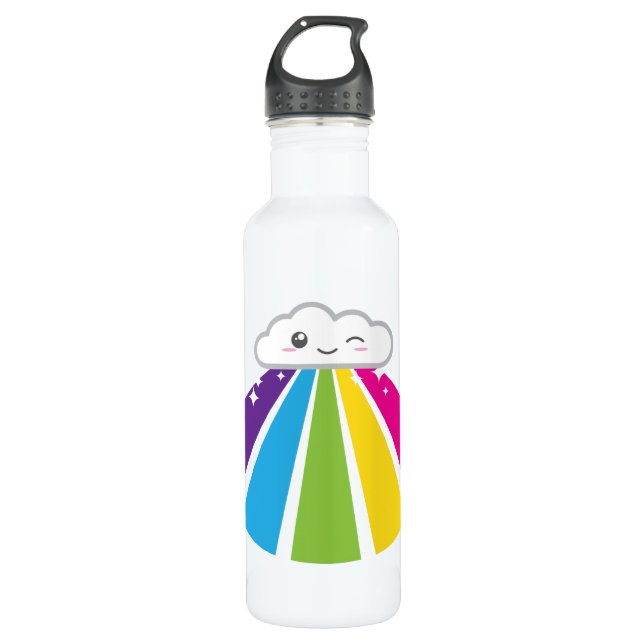Kawaii Cloud und Rainbow Edelstahlflasche (Vorderseite)