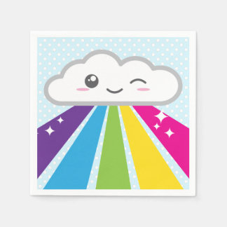 Kawaii Cloud und Rainbow Napkins Serviette
