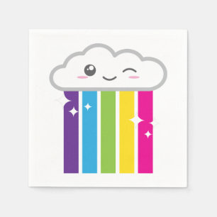 Kawaii Cloud und Rainbow Napkins Serviette