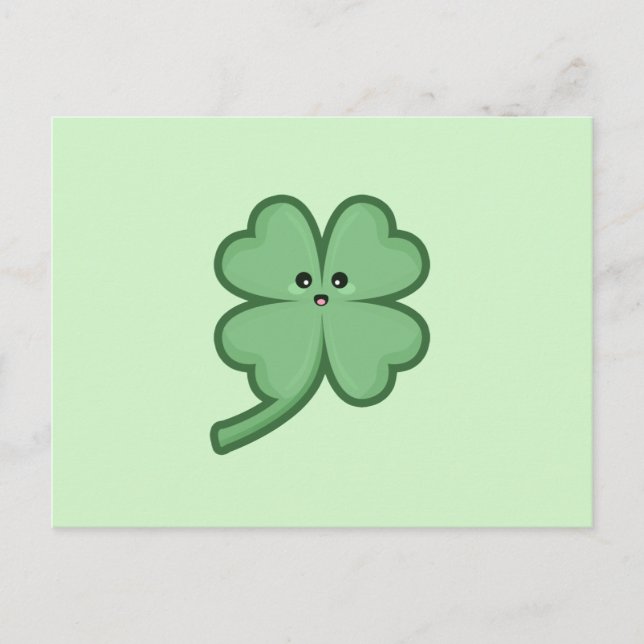 Kawaii Clover Postkarte (Vorderseite)