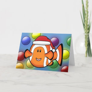 Kawaii Clownfish Weihnachtskarte Feiertagskarte
