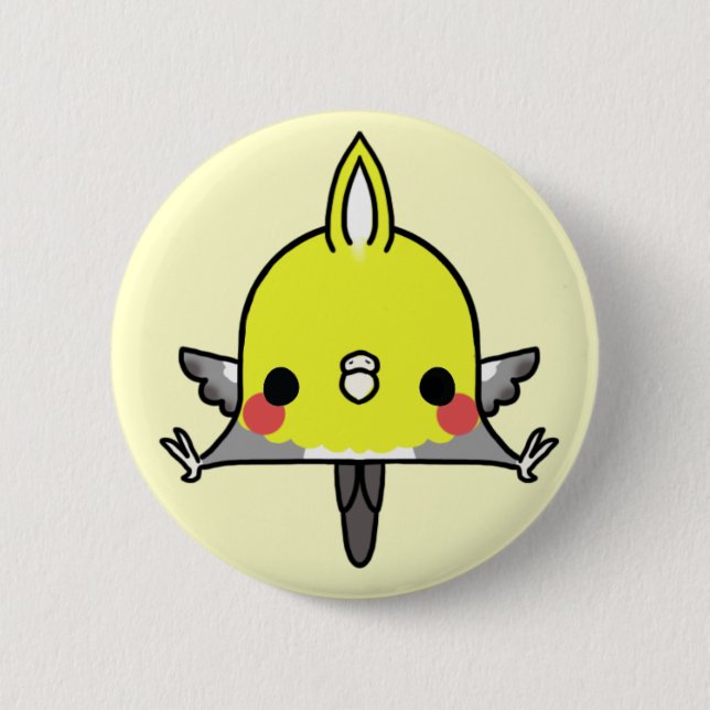 Kawaii Cockatiel (Sie ändern den Hintergrund!) Button (Vorderseite)
