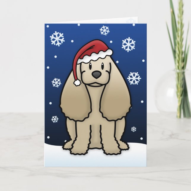 Kawaii Cocker Spaniel Weihnachtskarte Feiertagskarte (Vorderseite)