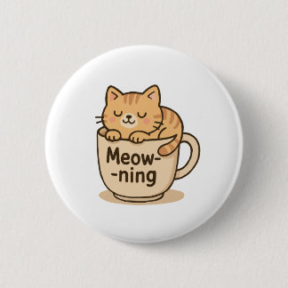 Kawaii Coffee Cat Button