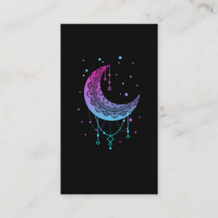 Kawaii Colorful Pastel Goth Moon Visitenkarte