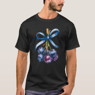 Kawaii Coquette Bow Blueberry Cool Blueberries Lov T-Shirt