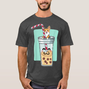 Kawaii Corgi Anime Bubble Tea Welpe Lover Dog Japa T-Shirt