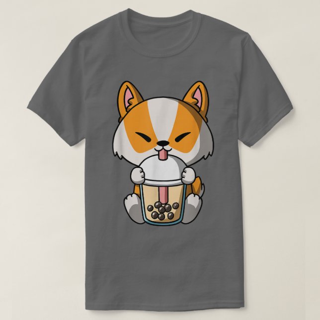 Kawaii Corgi Dog Boba Milk Tea Bubble Tee Anime (Design vorne)