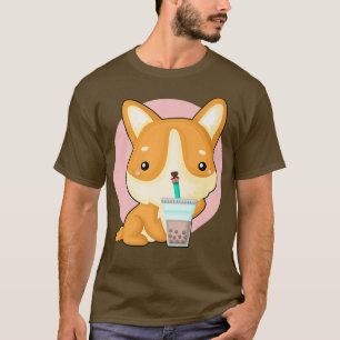 Kawaii Corgi Drinking Boba Tea Fun Bubble Tee Lieb