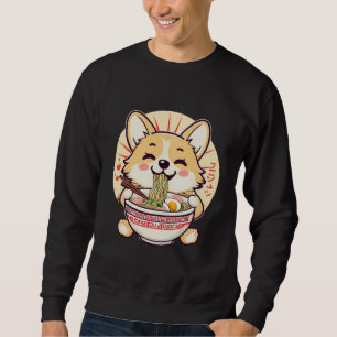 Kawaii Corgi Eating Ramen - Niedliche Anime Dog Fo Sweatshirt