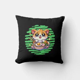 Kawaii Corgi essen Schüssel Ramen Kissen